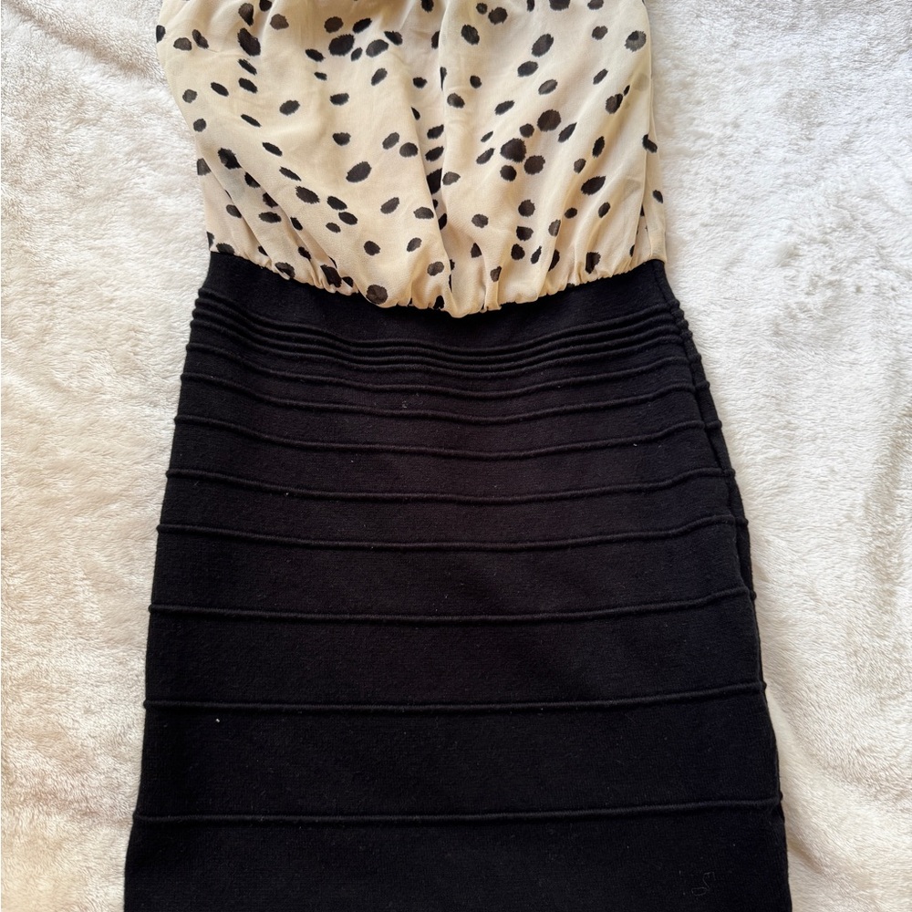 Bebe Polka Dot top black bottom Dress